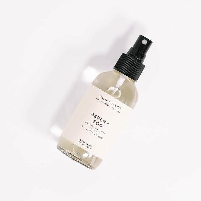 Calyan Wax Co. Aspen & Fog Room Spray - Natural Room Deodorizer | Long Lasting Clean Air Freshener - Room Spray for Luxurious Home Fragrance - Bedroom, Bathroom & Car Spray - 4 fl oz