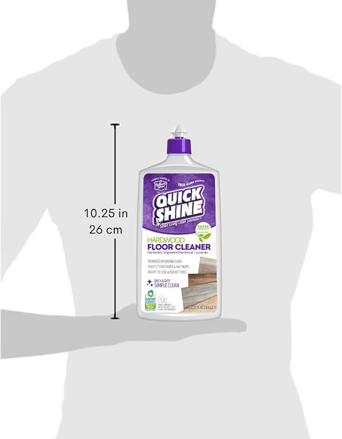 Quick Shine Hardwood Floor Cleaner 27 oz-6 Pk, Streak-Free, No Residue | Powered by Baking Soda, Fresh Island Essence, pH Neutral, No Rinse, PFAS & Ammonia Free, EPA Safer Choice Made in USA