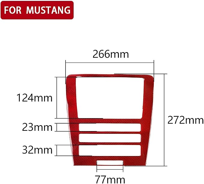 Real Carbon Fiber Trim for Ford Mustang Accessories | for 2009 2010 2011 2012 2013 2014 Navigation Control Panel GPS Display Cover Interior Thick Overlay Decal