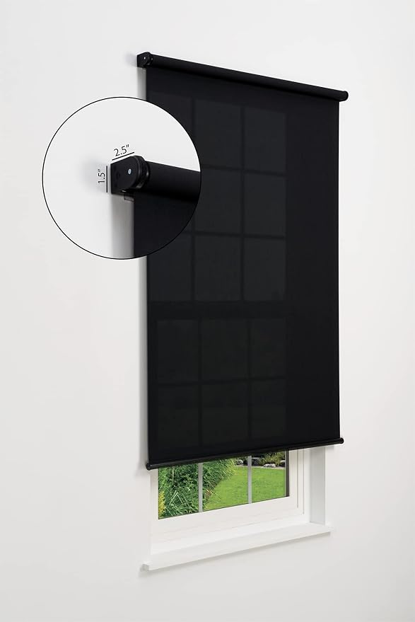 Cordless 5% Solar Screen Standard Roller Shade, Black 41 W x 66 H (Arrives 1/4" Narrower)