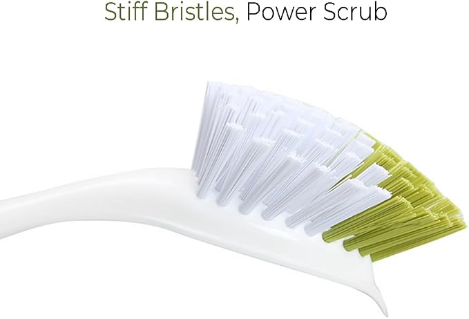 Dish Brush with Handle, Stiff Bristles Dish Scrubber for Pots, Pans & Sink Cleaning, 5 Pack