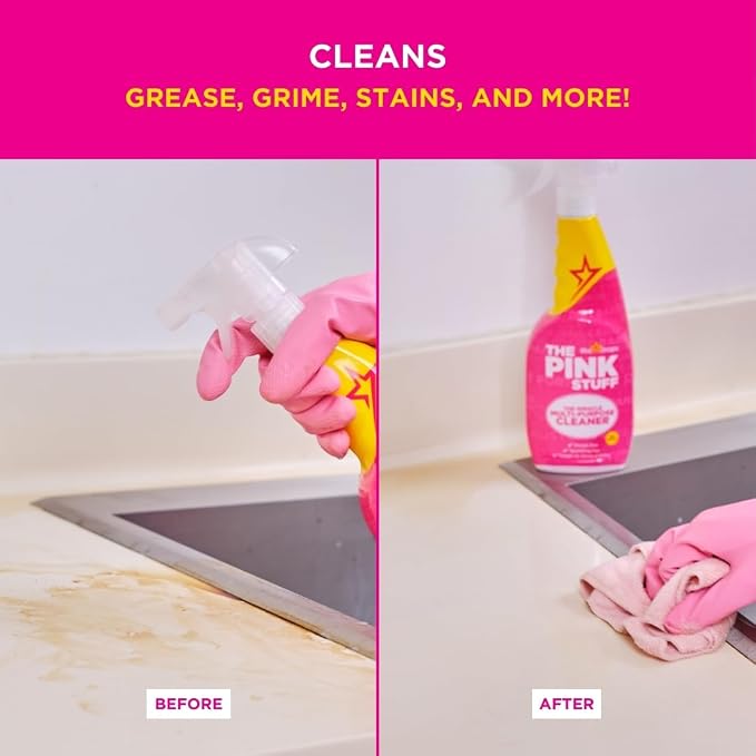 Stardrops The Pink Stuff Miracle Multi-Purpose Cleaner – Removes Grease, Grime, and Stains on Kitchens, Bathrooms, Floors, and More, 25 fl Oz (Pack of 2)