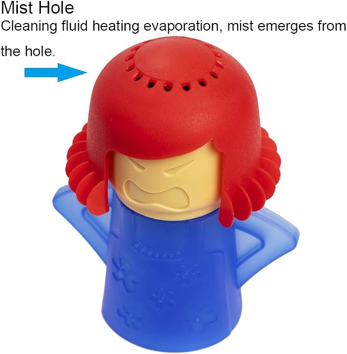 Angry Mom Microwave Cleaner, Mad Mama Microwave Steam Cleaner, Just Add Vinegar and Water, Easily Cleans the Crud in Minutes (Blue)