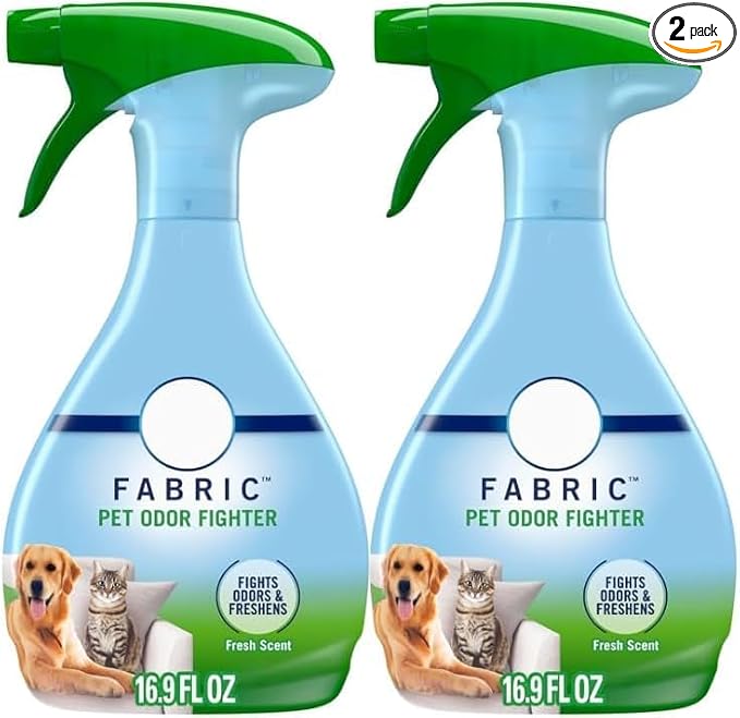 FebrezePet Odor Fighter Air Freshener Fabric Spray, Fresh Scent, (16.9 oz x 2 = Total 33.8 oz)-(Pack of 2)
