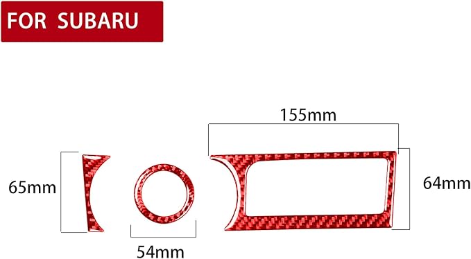 Red Real Carbon Fiber Car Decals Engine Stop Start Button Cover Storage Box Panel Trim Stickers Accessories Compatible with Subaru BRZ 2016 2017 2018 2019 2020 Interior Type-A