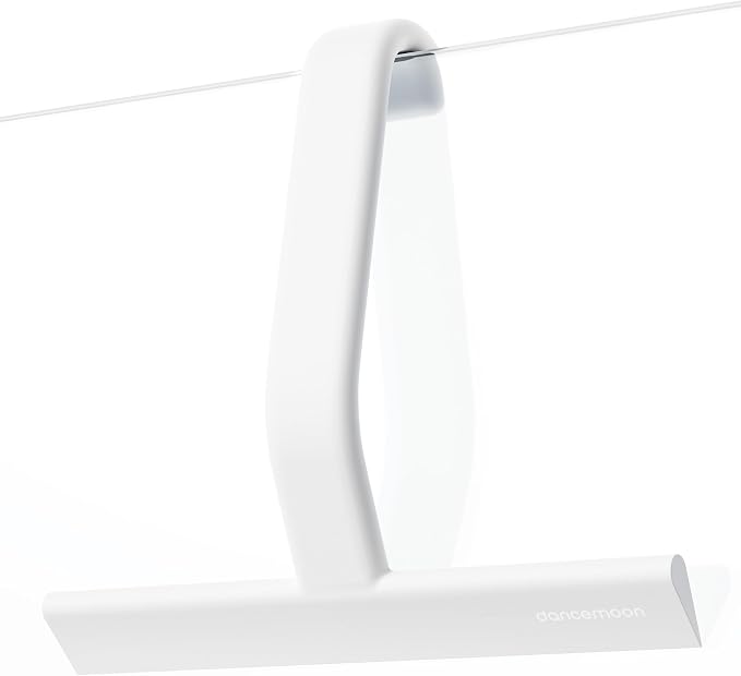 dancemoon JustHang Shower Squeegee with Built-in Hook, 10-Inch White | Award-Winning Design, All-One-Piece Soft-Touch Silicone, for Glass Door, Bathroom, Window, Mirror, Tile Wall, Car
