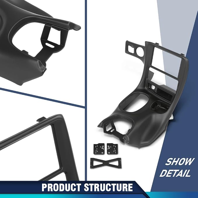 PIT66 Double Din Dash Kit Fit Chevy Corvette C5 1997-2004 Black | Radio Installation Panel Fit Chevy Corvette C5 1997 1998-2004 10407815, Dash Bezel Kit, Black