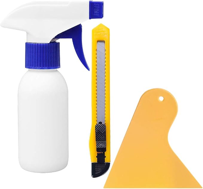 rabbitgoo Window Tint Kit, Window Privacy Film Installation Tint Tools, 3 Pieces Easy to Apply Frosted Glass Stained Glass Privacy Film Application Kit Include Squeegee, Utility Knife, Spray Bottle | Easy Application for Privacy Film, Efficient Install...
