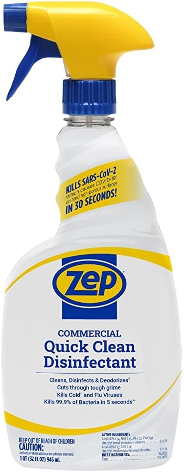 Zep Home Pro Commercial Quick Clean Disinfectant - 32 Fl. Oz. - R49806 - Pro Trusted Cleaning Power: Now in Refreshing Scents and Family Friendly Formulas (6)