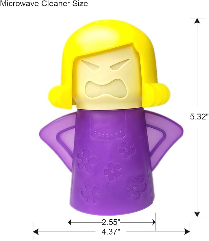 Angry Mom Microwave Cleaner, Mad Mama Microwave Steam Cleaner, Just Add Vinegar and Water, Easily Cleans the Crud in Minutes (Purple)
