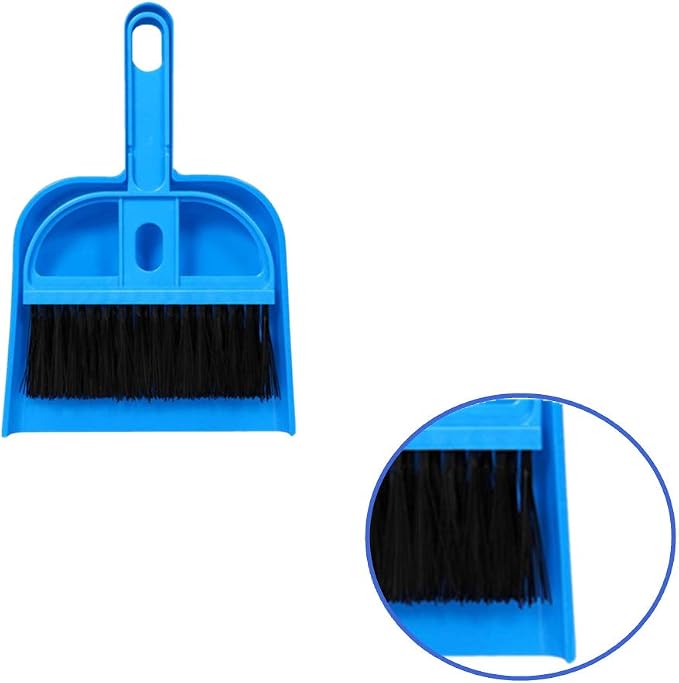 Mini Dustpan and Broom Set 1 Pcs Dustpan Brush Set Portable Plastic Brush Set (Blue) Used for Tool Brush Keyboard Home Kitchen Sweeper Table Desk Office