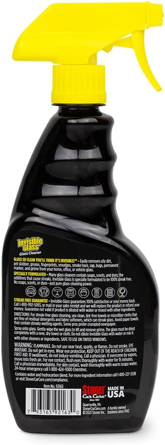 Invisible Glass 92163-2PK Premium Glass Cleaner Spray for Car Windshields and Windows – Automotive and Home Window Cleaner – Streak-Free, Ammonia-Free, Tint-Safe – 16 fl oz (Pack of 2)