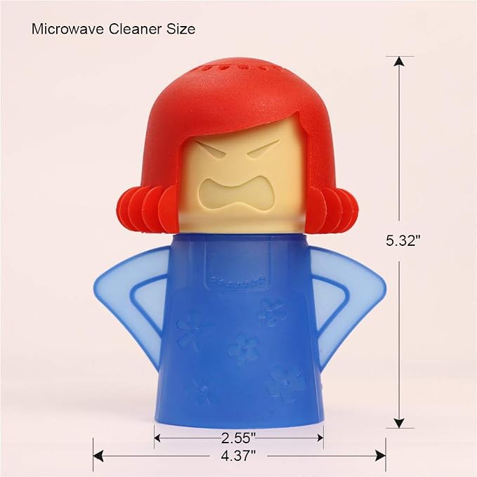 Asltw Angry Mama Microwave Oven Cleaner, Fast Action Steam Kitchen Gadget, Just Add Vinegar and Water (Blue)