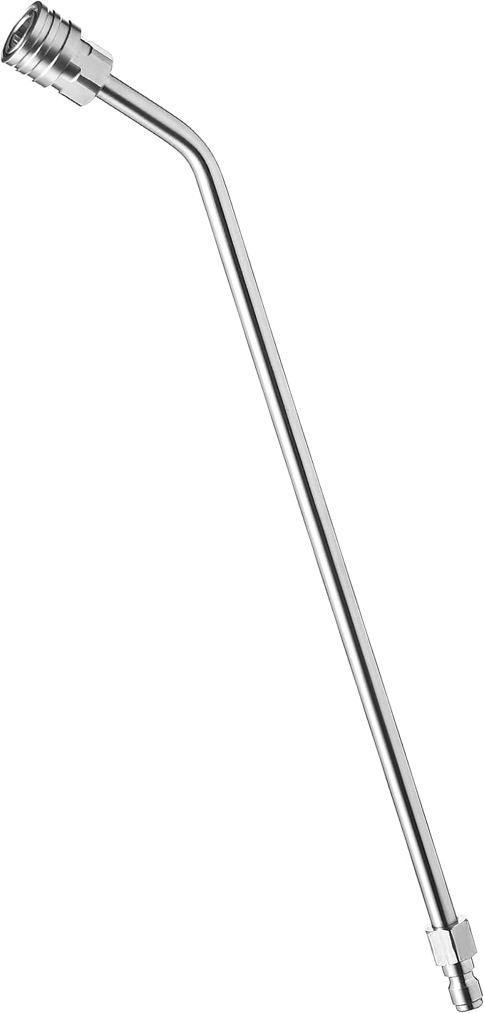 M MINGLE Pressure Washer Wand Extension, 30 Degree Curved Angled, 14 Inch | Undercarriage and Gutter Cleaner Attachment, Solidly Built Stainless Steel, Perfect for Hard-to-reach Areas