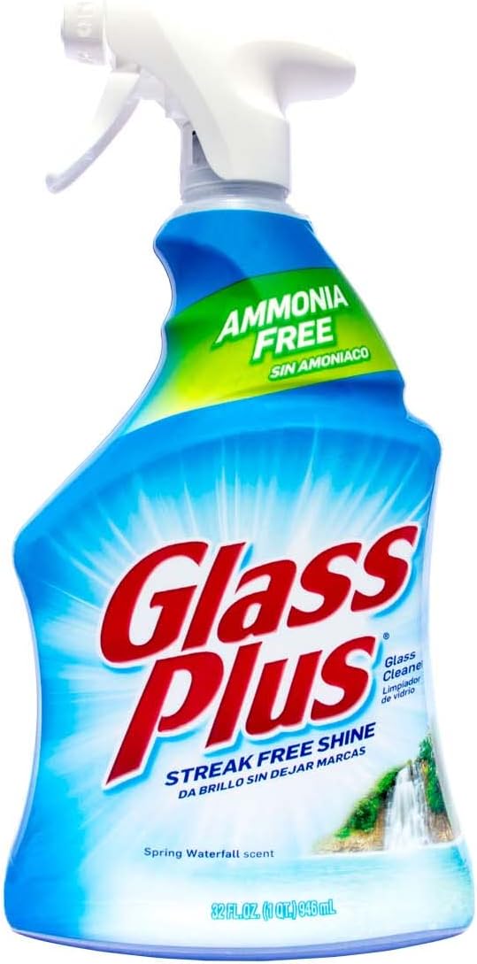 Glass Plus Glass Cleaner for Multi-Surface, 32 Fl Oz Bottle, (Pack of 4)
