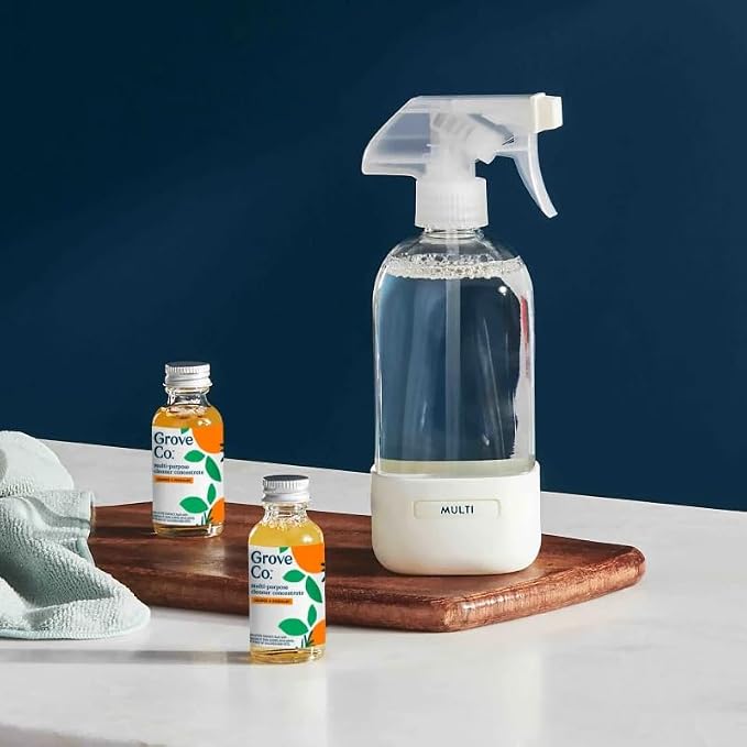 Grove Co. Multi-Purpose Cleaner Concentrate Refills, 2 x 1fl oz | Orange & Rosemary; 2 refills; Plant-based; No plastic waste; Ammonia & chlorine free; No Harsh Chemicals