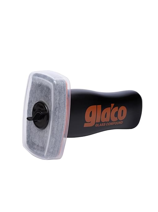 SOFT99 Glaco Glass Compound Roll On 100ml - Glass Cleaner | Removes dirt, oil & water spots. Roll-on applicator, streak-free finish. Water-beading for visibility.