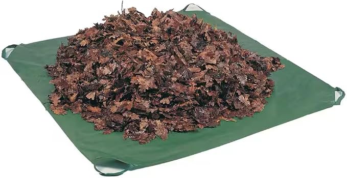 Rocky Mountain Goods Drawstring Tarp - 9’ by 9’ - Extra Strength for Easy Clean Ups - Forms into Bag - Best Leaf Tarp - Useful for Covering Bikes, Furniture, Etc.