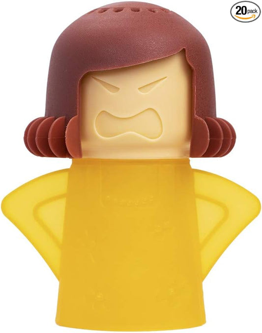 Asltw Angry Mama Microwave Oven Cleaner, Fast Action Steam Kitchen Gadget, Just Add Vinegar and Water (Yellow)