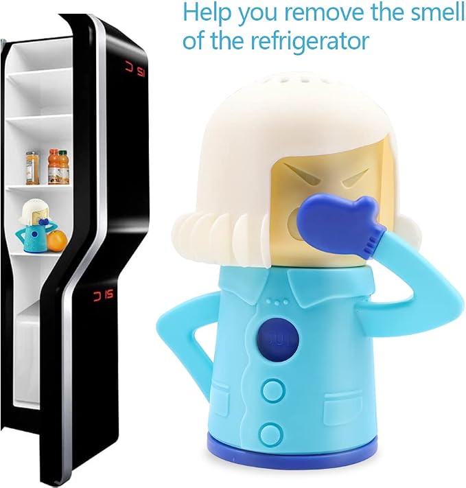 Abnaok Angry Mom Microwave Cleaner and Chilly Mama Fridge Deodoriser 2PCS Easily Clean in Minutes for Home or Office with English Manual