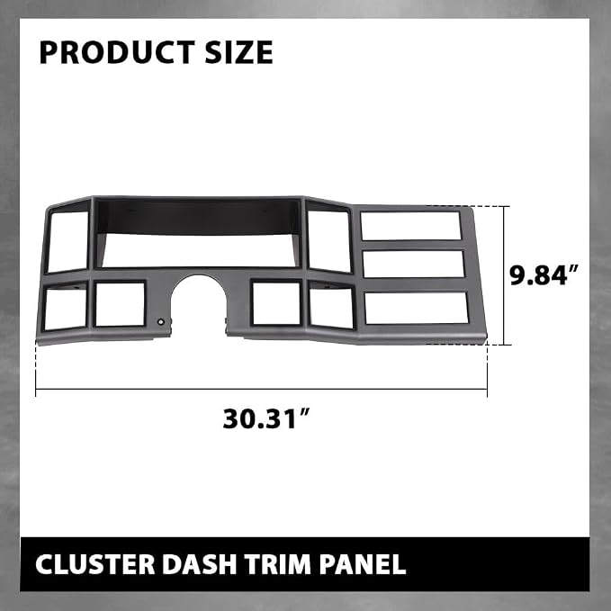 G-PLUS Dash Bezel Radio Surround Trim | Compatible with Jeep Cherokee XJ 1984-1996 with Hole Silver
