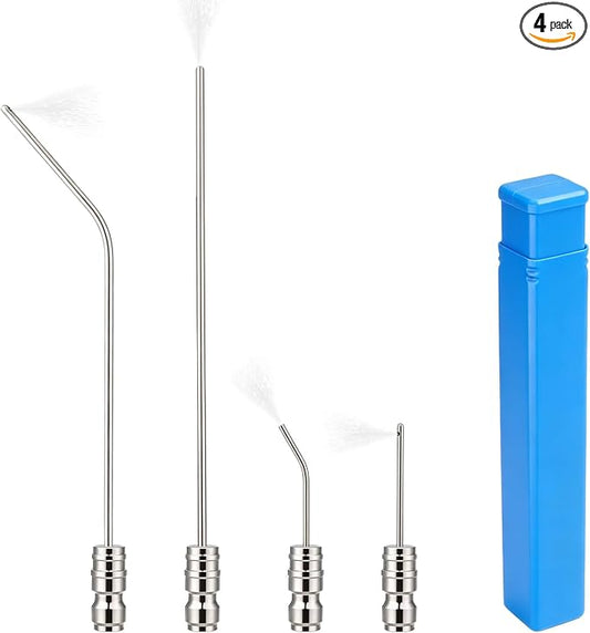 High Pressure Washer Nozzle Kit For Washing, Stainless Steel Flush Wand Extension Spray Tips, Quick-Connect For Ac Coil, Washing Machine, Water Heater And Appliance Cleaning