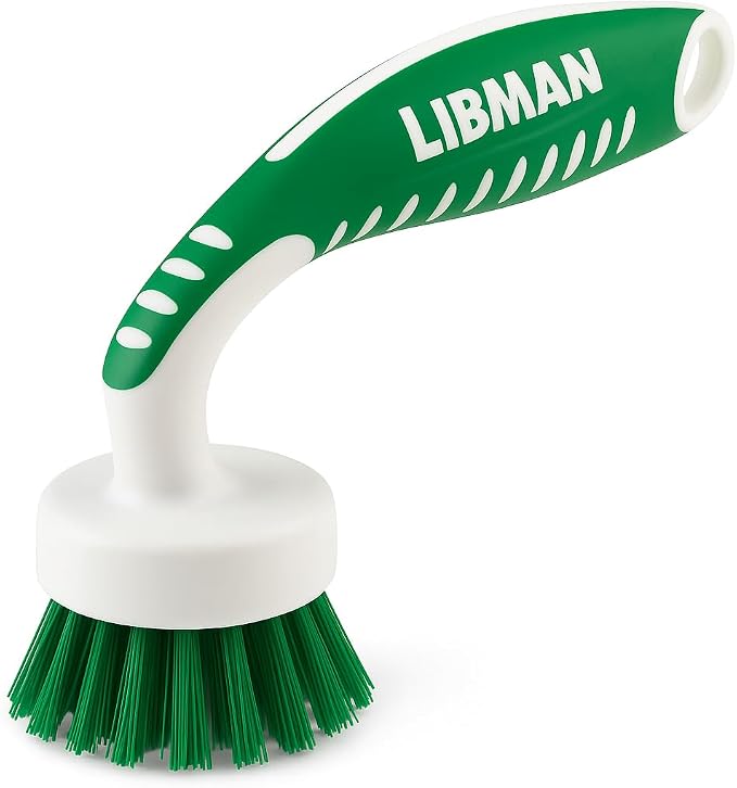 Libman Curved Kitchen Brush, Cleaning Scrub Brushes, Ergonomic Dish Scrubber Cleaner 3 PK