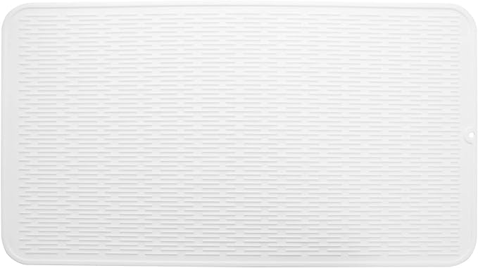 MicoYang Silicone Dish Drying Mat for Multiple Usage,Easy clean,Eco-friendly,Heat-resistant Silicone Mat for Kitchen Counter or Sink,Refrigerator or Drawer Liner White 4XL 32 inches x 18 inches
