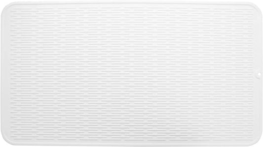 MicoYang Silicone Dish Drying Mat for Multiple Usage,Easy clean,Eco-friendly,Heat-resistant Silicone Mat for Kitchen Counter or Sink,Refrigerator or Drawer Liner White 4XL 32 inches x 18 inches
