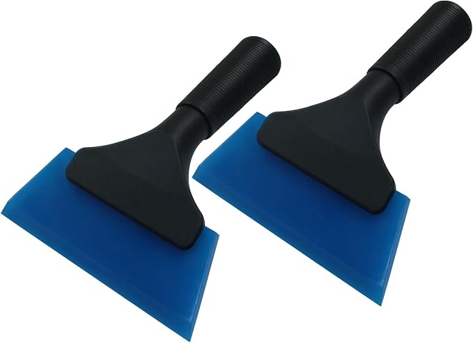 Hordion 2Pcs Small Squeegee 5" Rubber Blade Window Tint Squeegee Blue | Mini Wiper for Car Windshield Mirror Shower Auto Cleaning