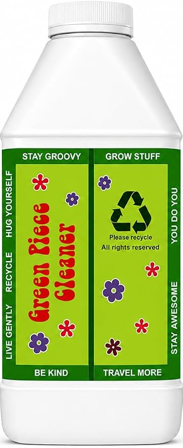 Green Piece® Cleaner – Made in USA - Great on Glass - Cleans tar and resin – 64 Oz (Half Gallon)