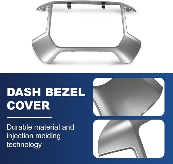 PIT66 Dash Bezel Panel Trim Fit Chevy Silverado GMC Sierra 2014-2020 | Dash Center Control Bezel Panel Fit Chevy Silverado GMC Sierra 1500 2014-2019/Fit Silverado Sierra 2500HD 3500HD 2014-2020