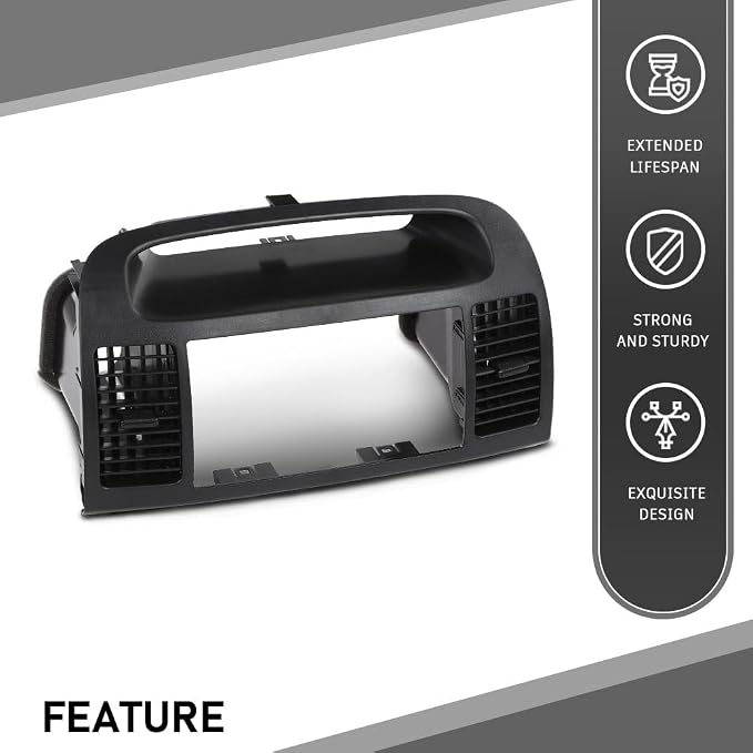 G-PLUS Upper Center Dash Trim Radio Bezel Ac Air Vents Black Compatible with Toyota Camry 2002-2006
