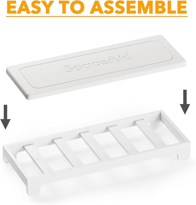 SpaceAid DryingNeat Sink Organizer, Instant Dry Sink Caddy Organizers, Kitchen Sponge Soap Holder Dispenser, Countertop Fast Drying Counter Tray Rack (Bamboo Rack, White)
