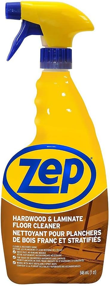 Zep Hardwood and Laminate Floor Cleaner - 32 oz (Case of 4) - ZUHLF32 - Removes Spots, Stains and Scuffs. Cleans and Restores Shine…