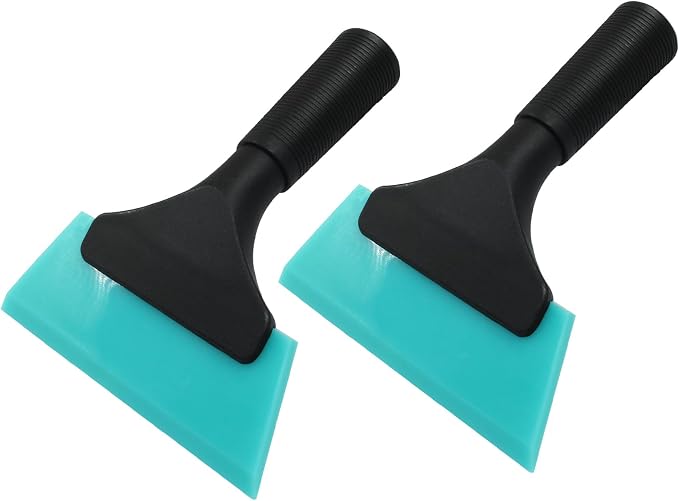 Hordion 2Pcs Small Squeegee 5" Rubber Blade Window Tint Squeegee Light Blue | Light Blue Mini Wiper for Car Windshield Mirror Shower Auto Cleaning