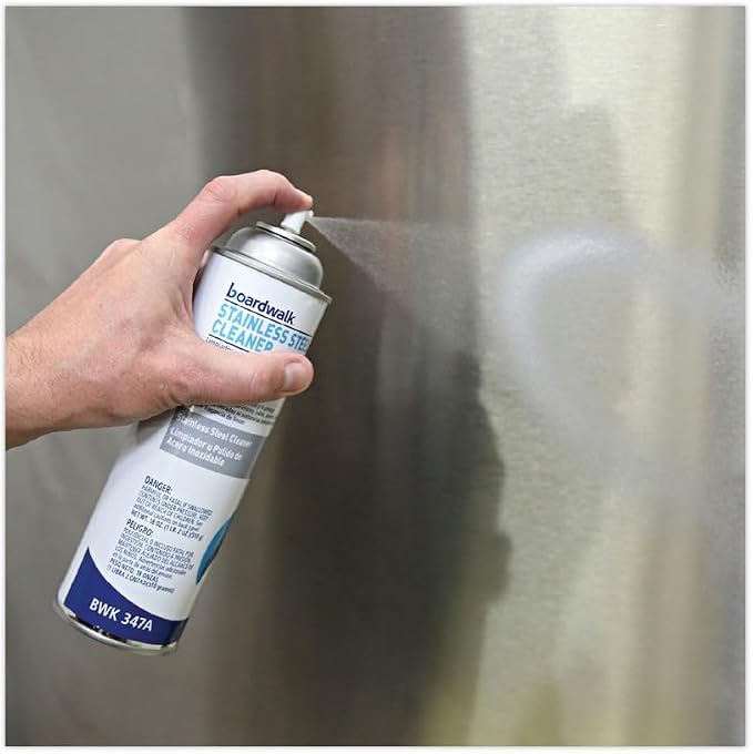 Boardwalk 347ACT Stainless Steel Cleaner & Polish, Lemon, 18oz Aerosol (Case of 12)
