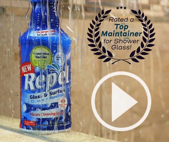 Clean-X REPEL Glass & Surface Cleaner 32 fl. oz. - Cleans & Repels water spots and dirt on glass, mirror, tile and multi surface by UNELKO (2)
