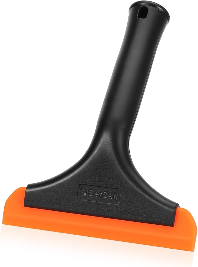 SetSail Shower Squeegee for Glass Doors, Small Squeegee for Shower Glass | Mini Silicone Squeegee for Window, Glass Door, Bathroom, Mirror, Car Window