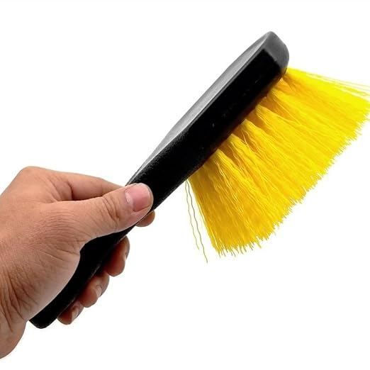 8" Utility Scrub Brush, Plastic Handle, Nylon Bristles, Heavy Duty Cleaning Brush for Outdoor, Wheels and Tire