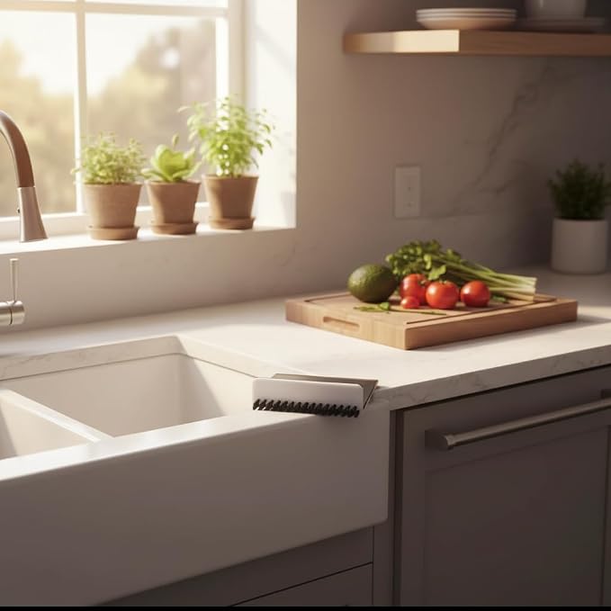 Black Kitchen Sink Squeegee Cleaner Countertop Brush Wiper Vegetable Cleaning Brush Wiper Home Kitchen Tool Accessories Fruit and Vegetable Cleaning Brushes