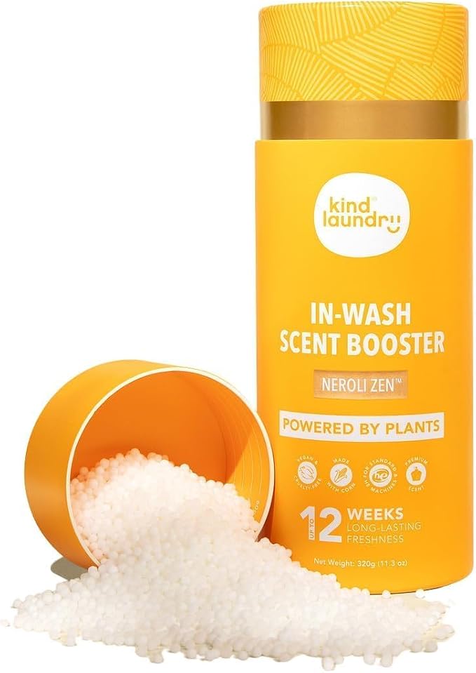 Kind Laundry Scent Booster Beads, Neroli Zen, Non-Toxic In-Wash, 320g | 100% Plant-Based In-Wash Laundry Beads, Plastic-Free, Odor Eliminator & Deodorizer for Clothes