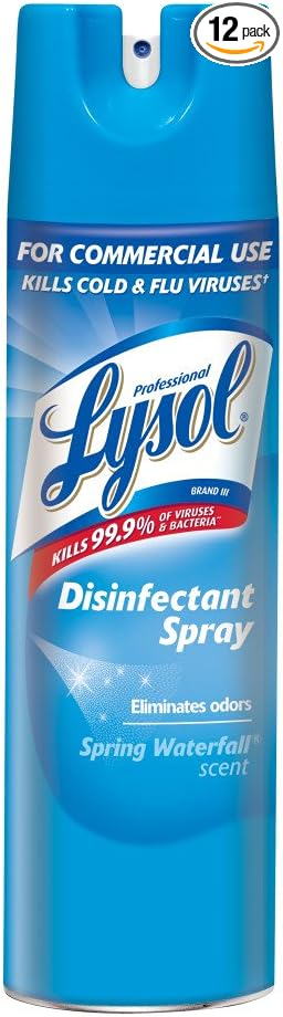 Professional Lysol Disinfectant Spray, Spring Waterfall, 228oz (12X19oz)