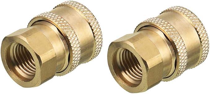 Pressure Washer Coupler, 1/4 Inch, Quick Connect to Female NPT | Brass Fittings, 5000 PSI, 2 Pack