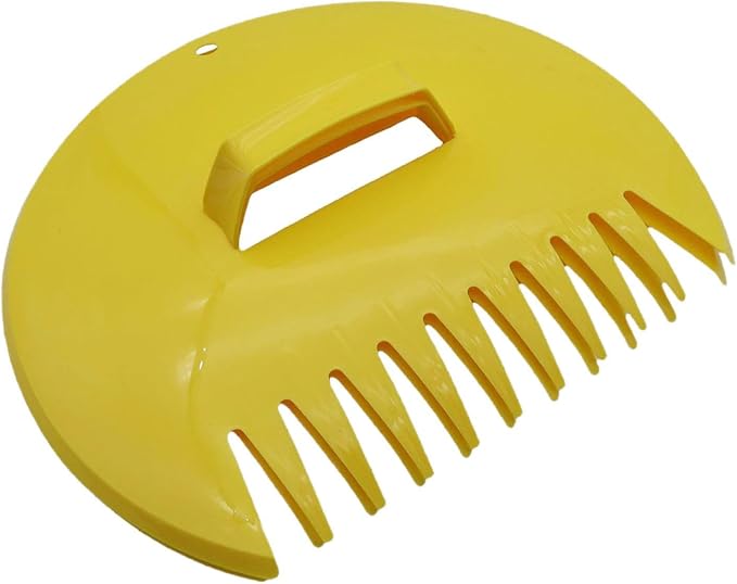 Leaf Grabbers Handheld Lightweight Multifunctional Gardening Tool Hand Rakes for Yard Lawn Debris, Round Yellow
