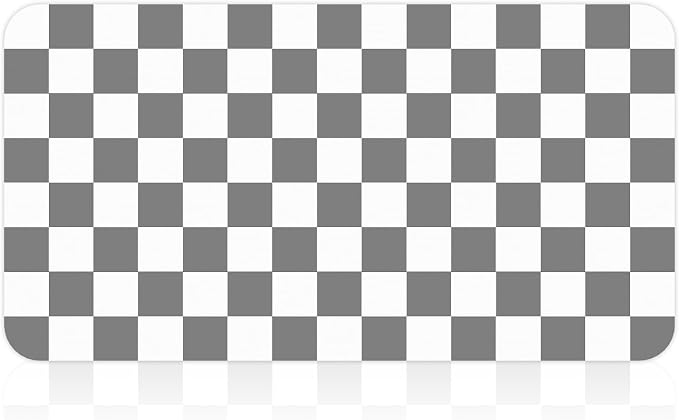 17" x 32" Checkered Dish Drying Mat for Kitchen Counter, Absorbent Coffee Bar Mat for Espresso Machine Coffee Countertops Accessories, Grey