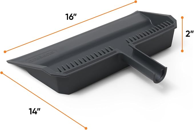 Superio 2-Pack Wide Plastic Dustpan with Comb - 16" Wide, Rubber Lip, Broom Handle Clip, Grey