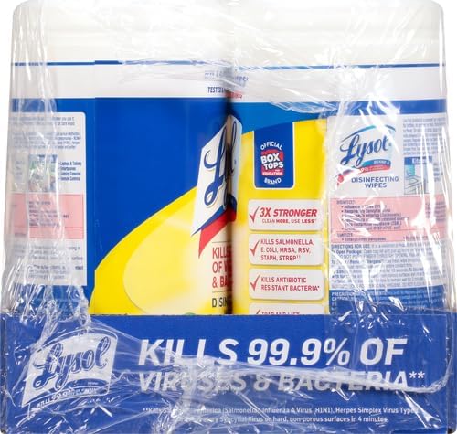 Lysol Disinfectant Wipes, Multi-Surface Antibacterial Cleaning Wipes, For Disinfecting and Cleaning, Lemon and Lime Blossom, 80 Count (Pack of 4)