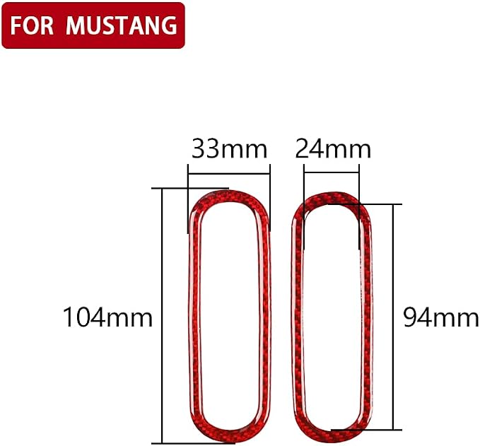 Real Carbon Fiber Trim for Ford Mustang Accessories | for 2009 2010 2011 2012 2013 2014 Door Side Air Vent Outlet Interior Thick Overlay Decal