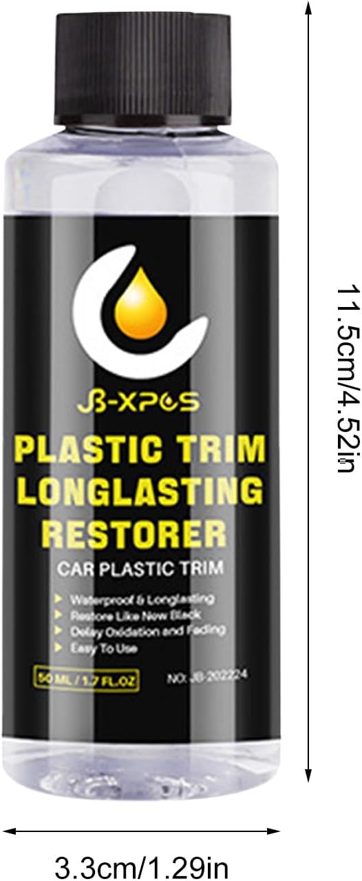 Car Interior plastlc Restorer - Dashboard Cleaner, UV Protectant Spray | 60ml Odorless Trim Shine, Dirt Resistant Rubber Coat for Vehicle Mirror, Console, , Door Panel, Vinyl, Engine Bay